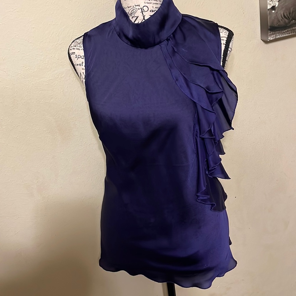 Kenar, Dark Purple Side Ruffle Cami, M